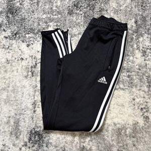 Adidas Mens Climacool Soccer Training Pants Black White Tapered Track Joggers S